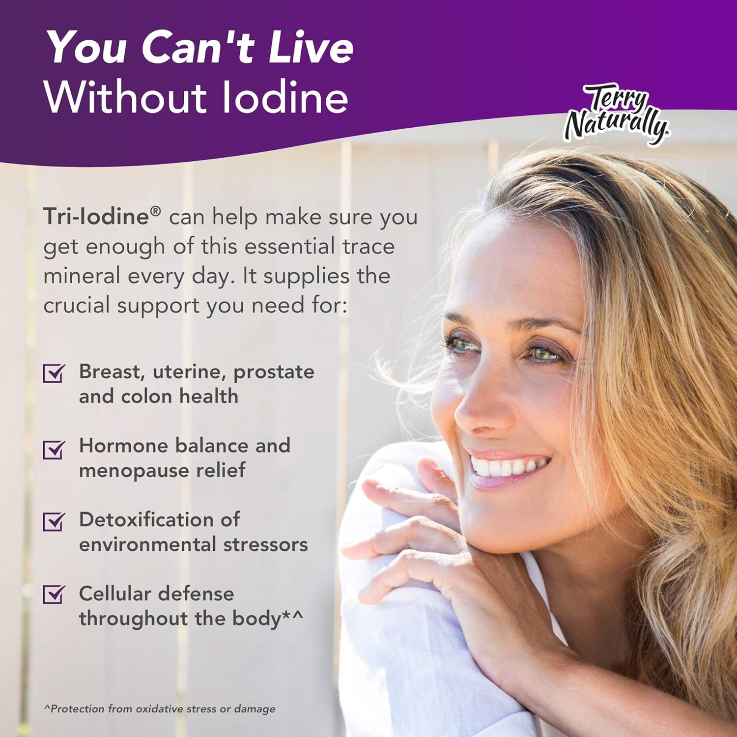 Terry Naturally Tri-Iodine Capsules - Supports Thyroid Health, Hormone Balance, Brain & Energy - 6.25mg - 90 Count