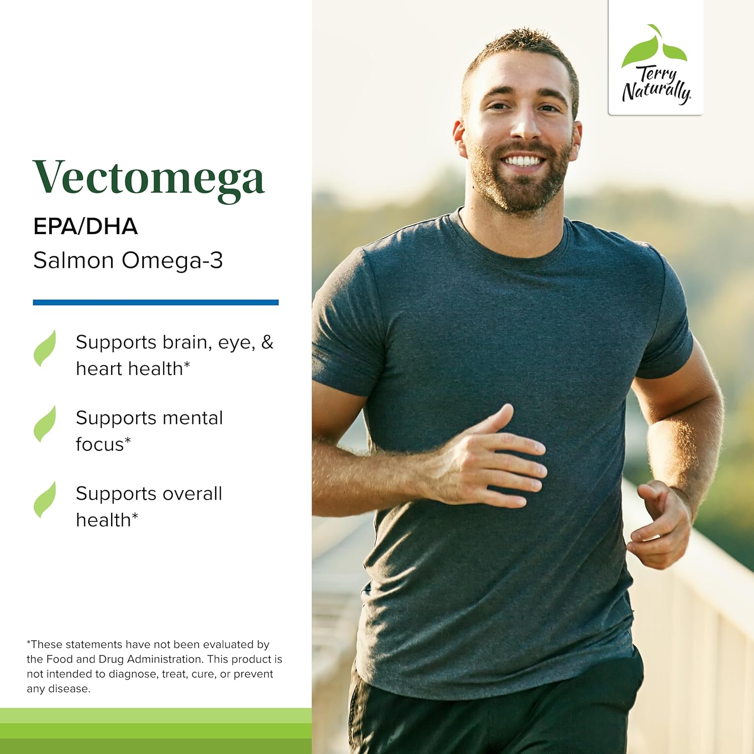 Terry Naturally Vectomega Tablets - Omega-3 from Salmon, Non-GMO & Gluten Free - 60 Servings