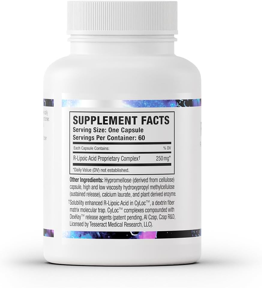 Tesseract RLA Pro SR: Sustained-Release R-Lipoic Acid Supplement - 60 Capsules, Supports Energy & Amino Acid Metabolism