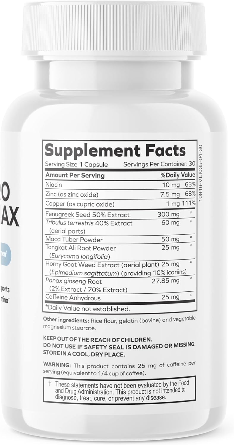 Testpro Testosterone Support Ultra for Men with Fenugreek, Tribulus, and Maca - envitamin