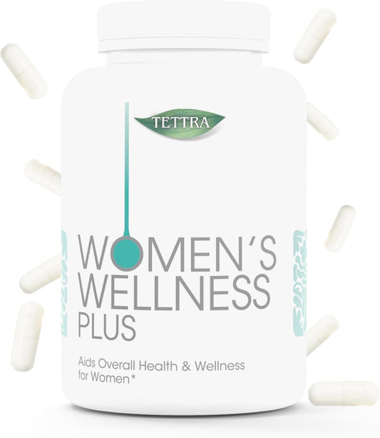 Tettra Women's Myo-Inositol & D-Chiro Inositol Capsules - 30-Day Supply for Hormonal Balance & Ovarian Support, Vitamin B8 - 60 Caps
