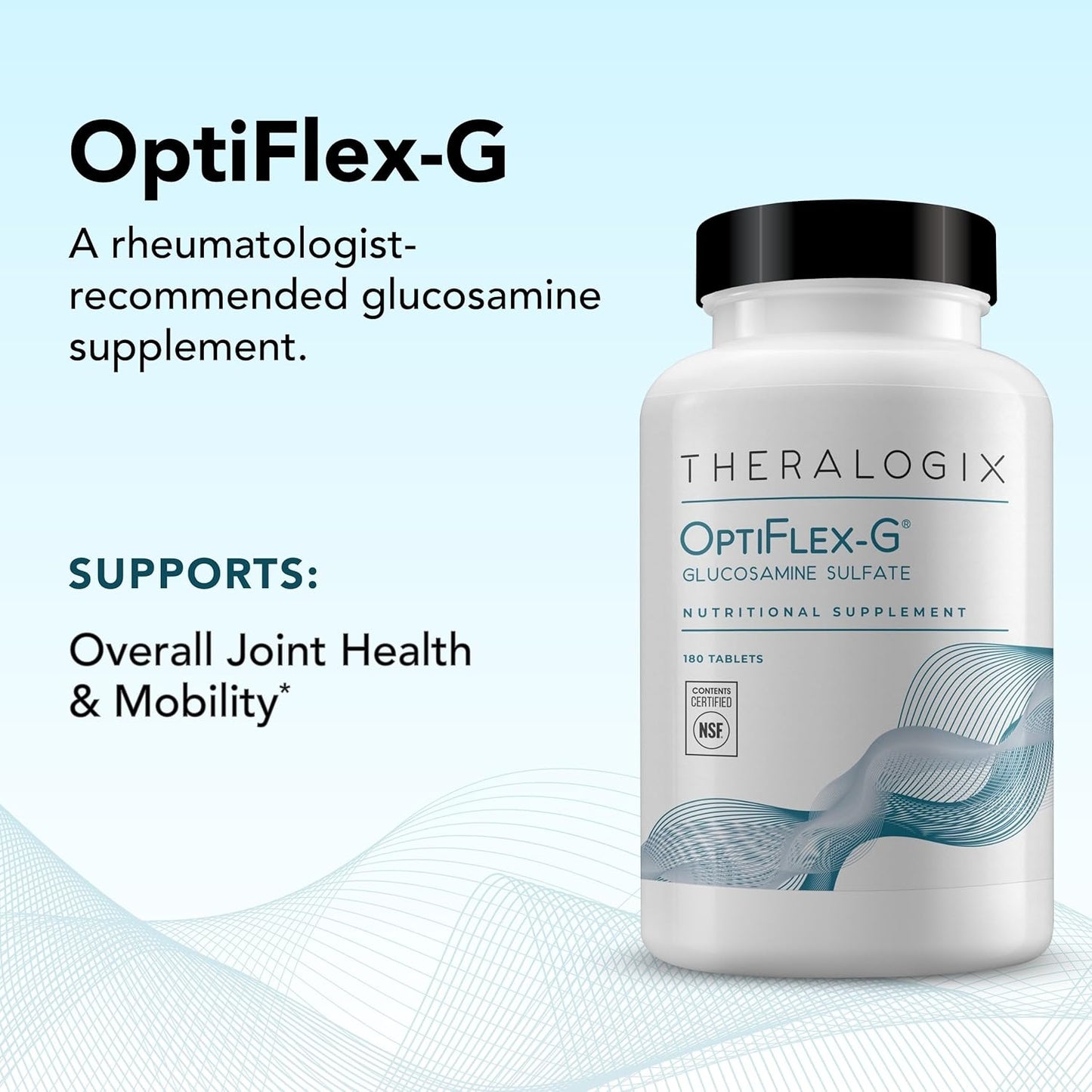 Theralogix OptiFlex-G Glucosamine Sulfate 180 Tablets - Joint Support Supplement for Men & Women - NSF Certified - 90-Day Supply