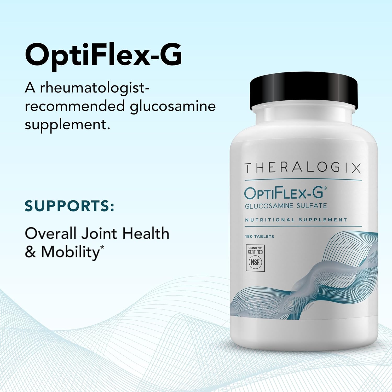 Theralogix OptiFlex-G Glucosamine Sulfate 180 Tablets - Joint Support Supplement for Men & Women - NSF Certified - 90-Day Supply