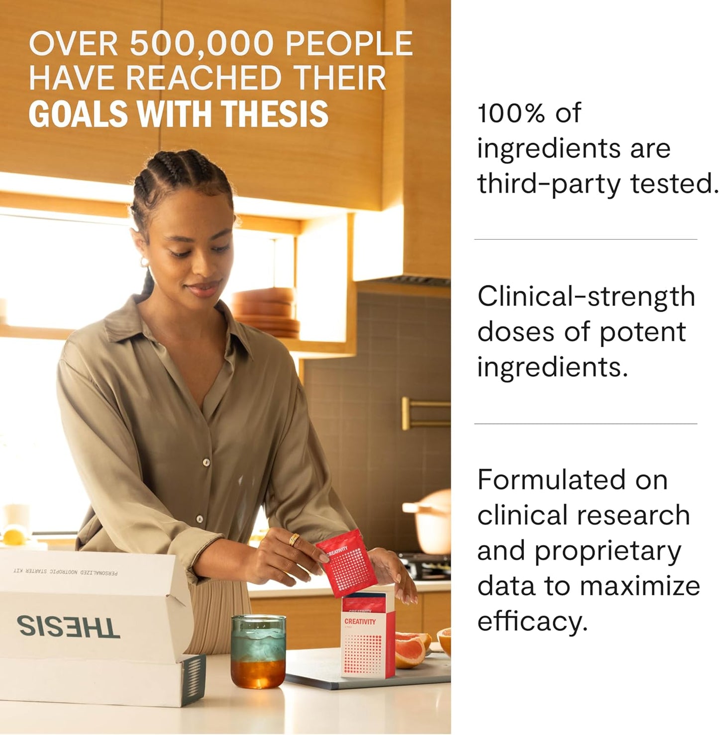 THESIS Creativity Nootropic Brain Supplement - Boosts Learning, Memory, and Verbal Fluency - Ashwagandha, Agmatine, L-Theanine - 1 Month Supply