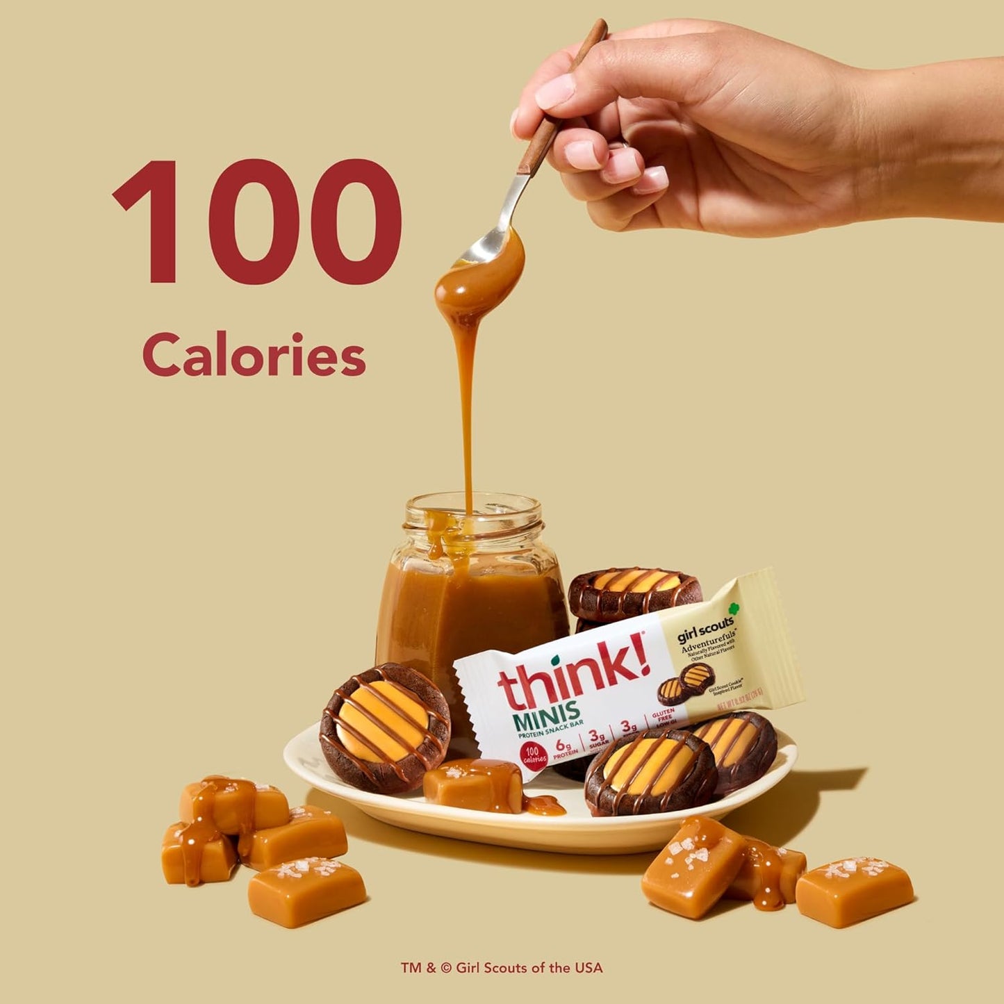 think! Minis Protein Snack Bar, Gluten Free, Girl Scouts Adventurefuls - 15 Count Pack