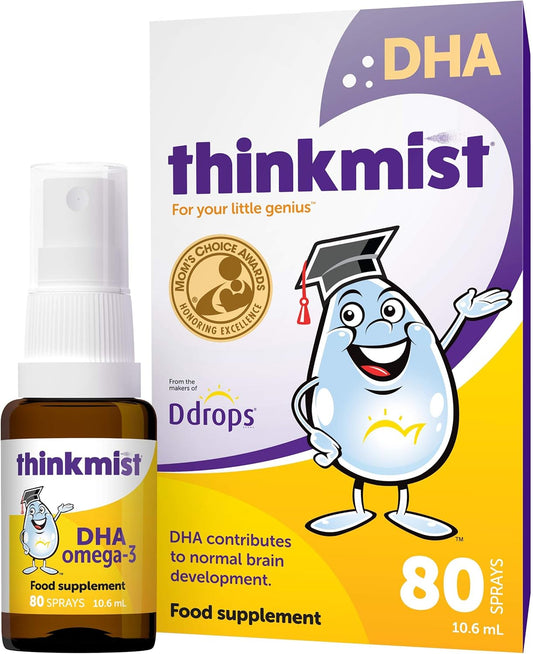 Thinkmist Kids DHA Omega-3 Liquid Spray - Supports Brain Function & Vision - Non-GMO, No Sugary Gummies - 80 Sprays