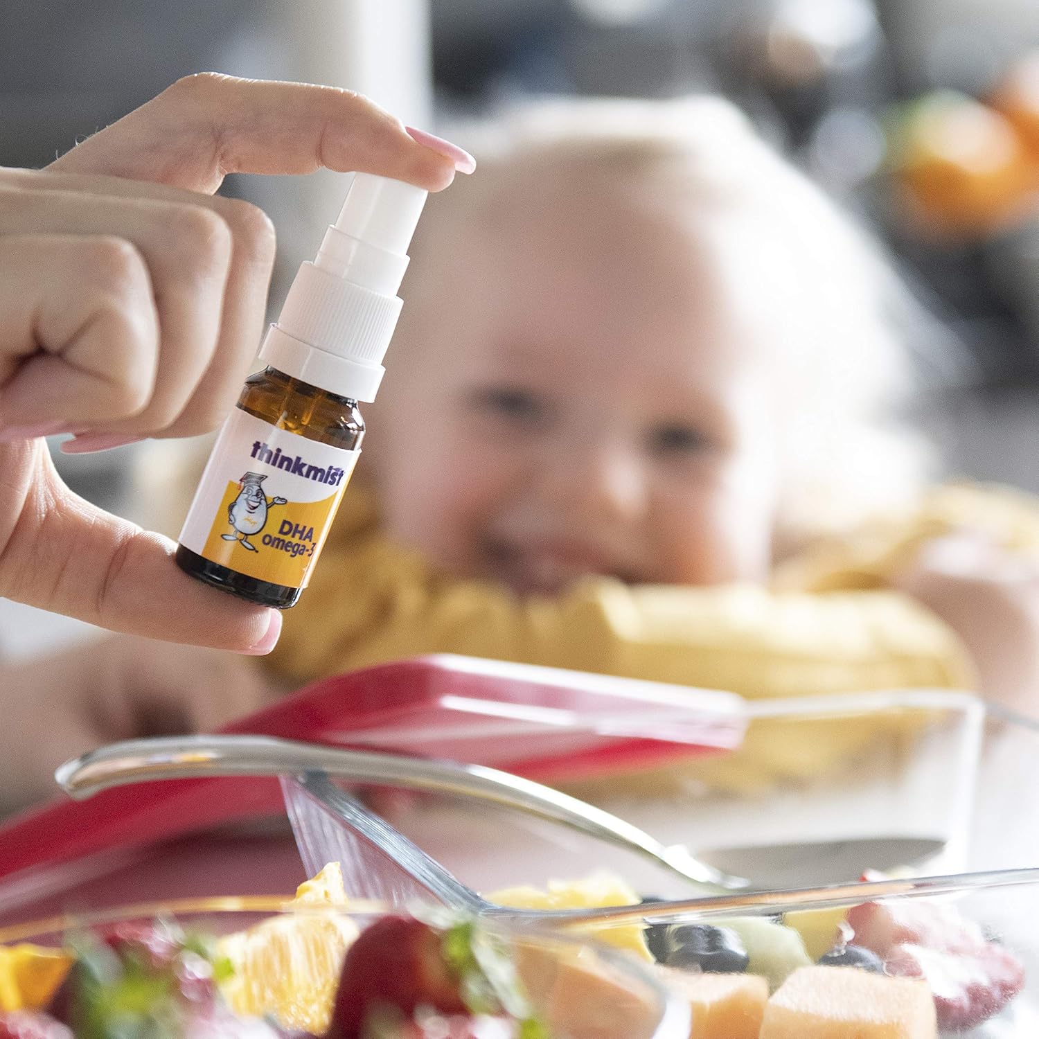 Thinkmist Kids DHA Omega-3 Liquid Spray - Supports Brain Function & Vision - Non-GMO, No Sugary Gummies - 80 Sprays