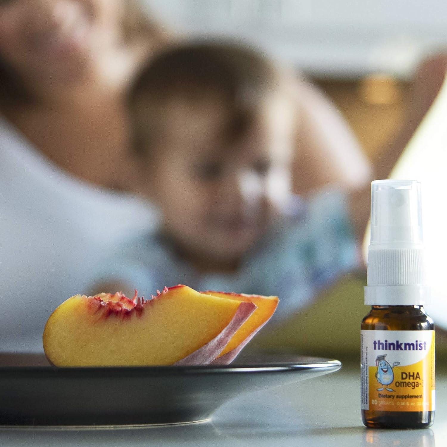 Thinkmist Kids DHA Omega-3 Liquid Spray - Supports Brain Function & Vision - Non-GMO, No Sugary Gummies - 80 Sprays
