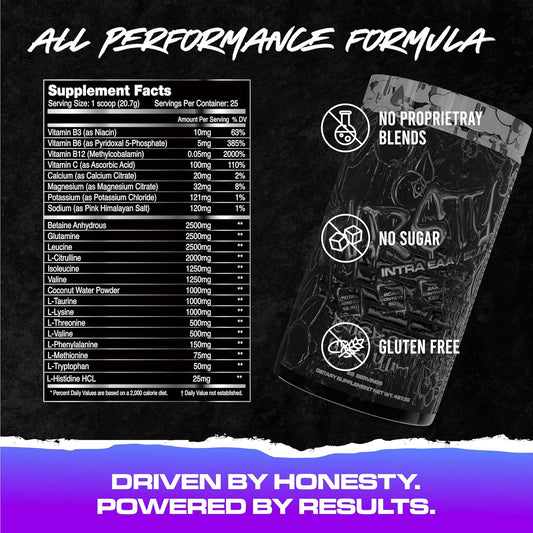 Thirsty BCAA & EAA Intra Workout Powder with Electrolyte Hydration Drink - Supports Endurance & Muscle Growth, 25 Servings