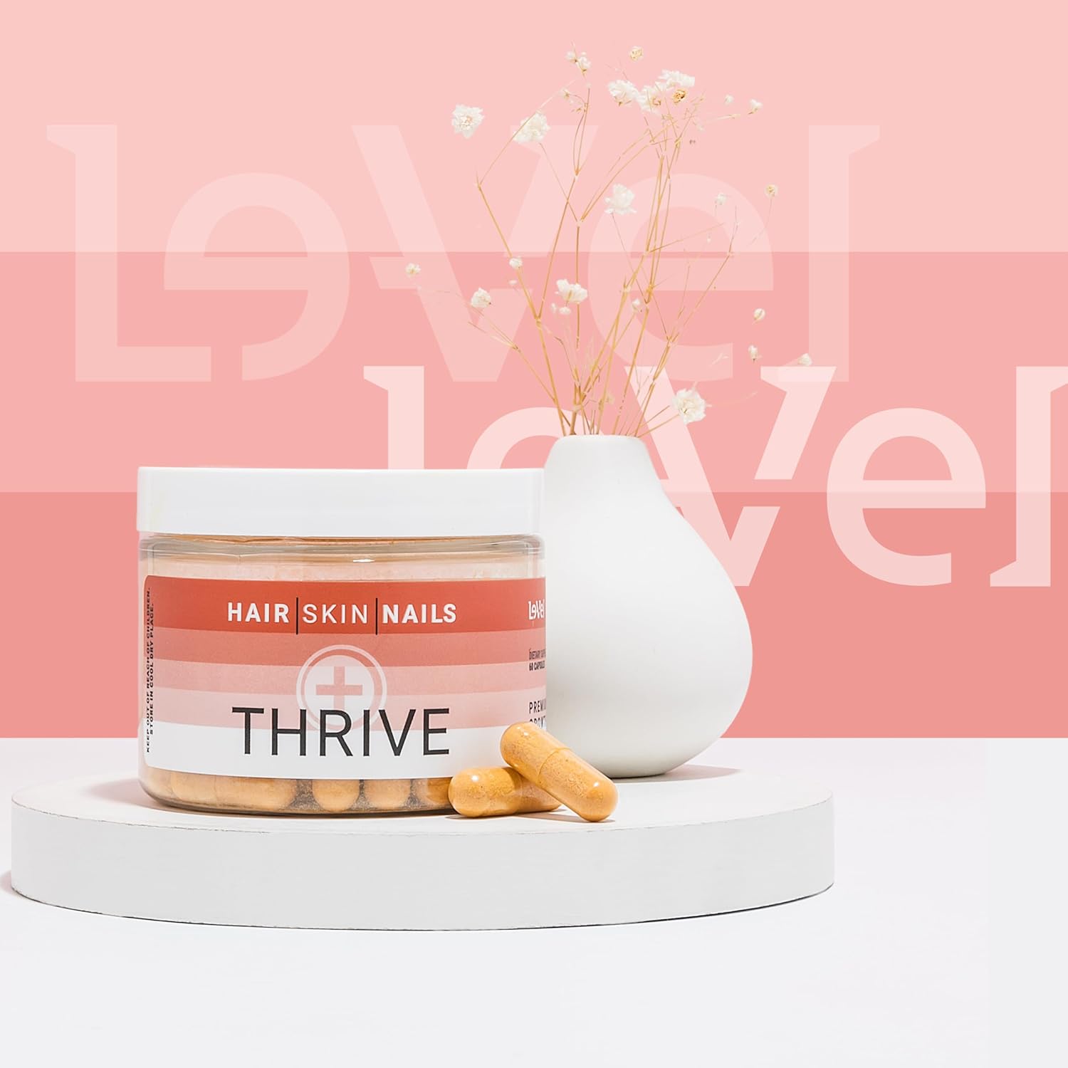 Thrive Plus Hair, Skin, Nails Supplement Capsules with Collagen & Ashwagandha for Beauty & Joint Health