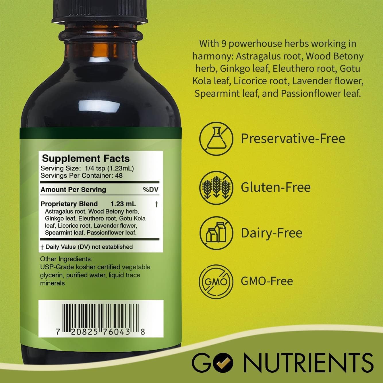 Thyroid and Adrenal Support Liquid Drops - Energy and Metabolism Boost - Stop Hair Loss and Improve Skin - Cortisol Manager - 60 mL