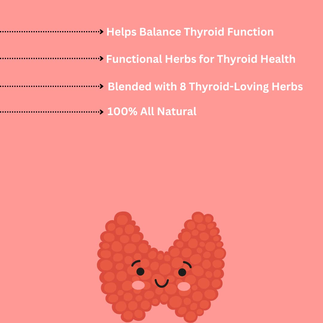 Thyroid Balance Support Herbal Tea with 8 Functional Herbs - 35 Tea Bags for Thyroid Health