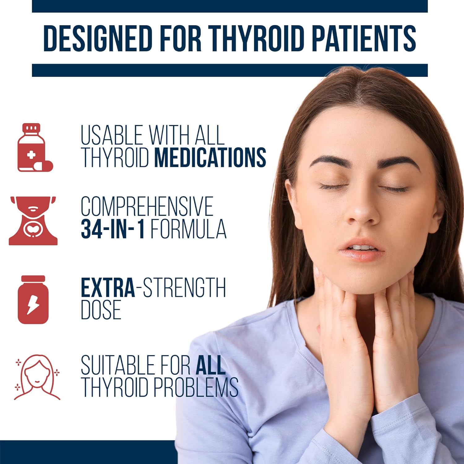 Thyroid Daily Essentials Multivitamin for Women - Immune & Stress Support - Iodine, Zinc, Selenium, Fulvic Acid - 240 Capsules
