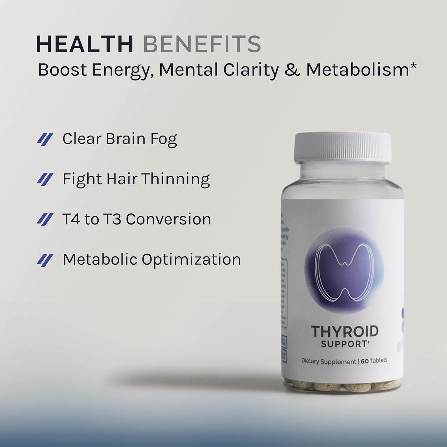 Thyroid Support Supplement for Hyperthyroidism & Hypothyroidism - Hormone & Adrenal Support with Selenium & Iodine - 60 Tablets