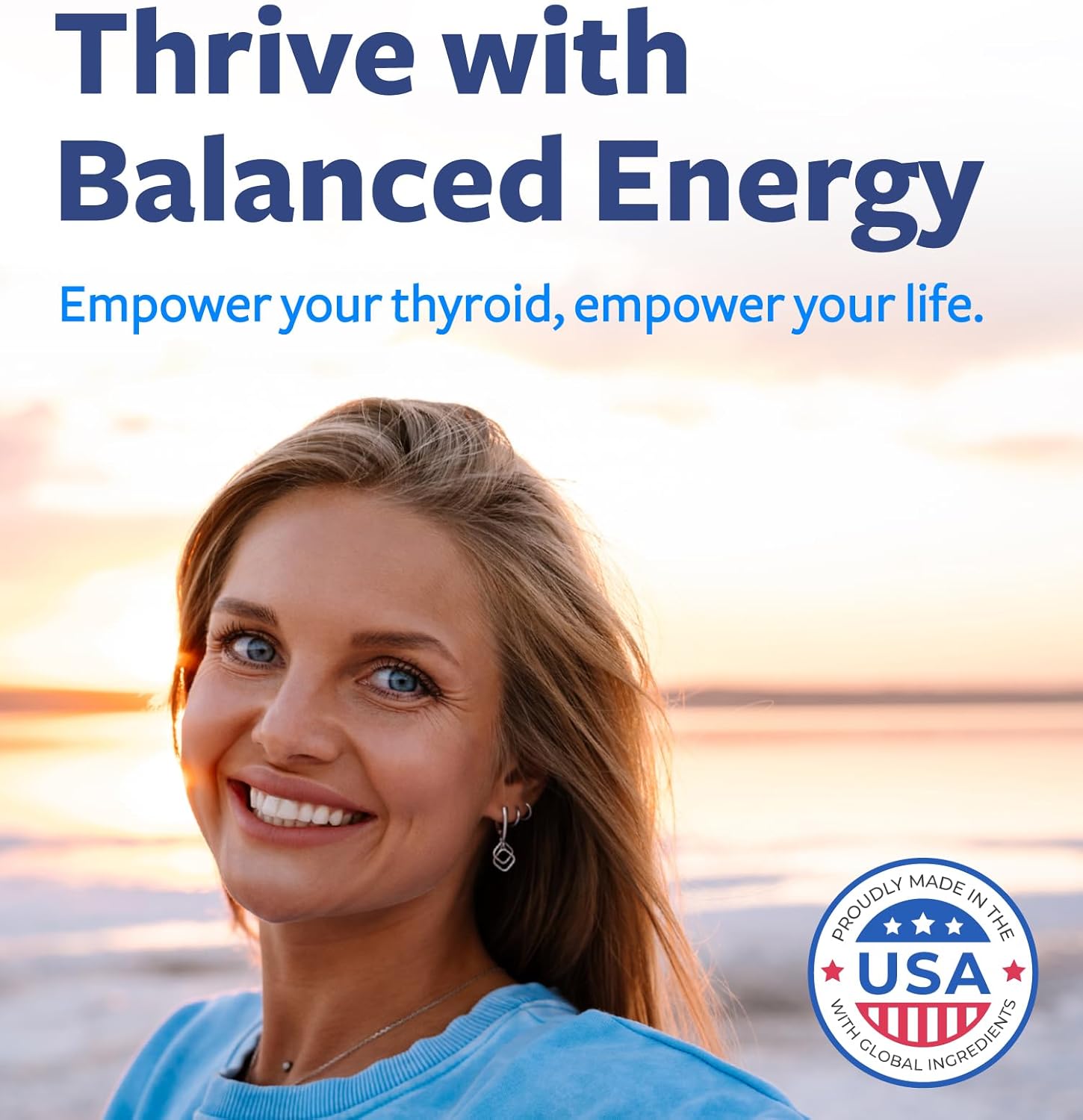 Thyroid Support Supplement with Iodine for Energy & Weight Loss - Non-GMO Metabolism Booster for Men & Women - Ashwagandha, Zinc, B12 - 60 Caps