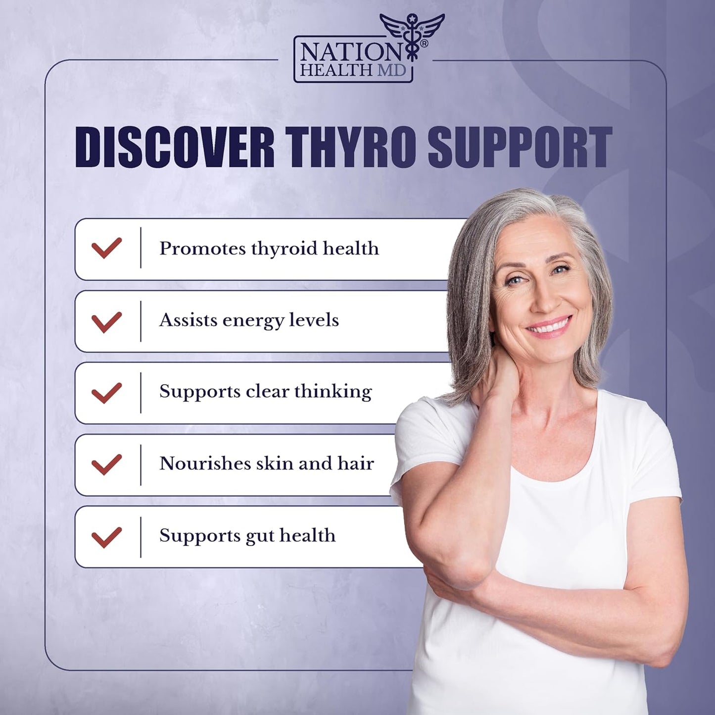 Thyroid Support Supplement with Selenium, Bladderwrack & Zinc for Men & Women - 120 Capsules - Vegan, Non GMO, Gluten Free