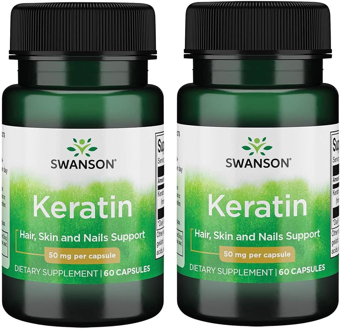 Tibetan Wool Keratin Supplement for Healthy Joints, Hair, Skin, Nails - Supports Connective Tissues - 60 Capsules x 50mg (2 Pack)