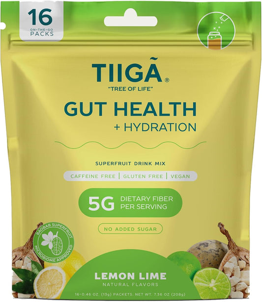 Tiiga Plant-Based Energy Drink with Baobab Superfruit & Prebiotics - Natural Stamina Boost, Vegan & Gluten-Free, Low Sugar Formula for Focus & Gut Health