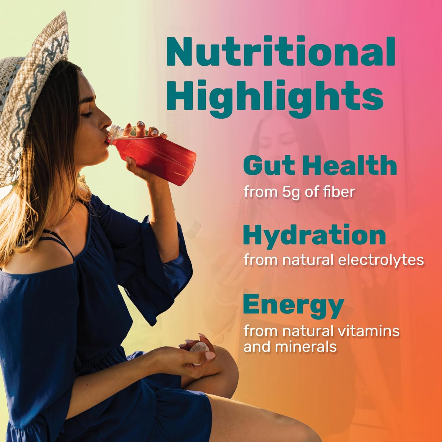 Tiiga Plant-Based Energy Drink with Baobab Superfruit & Prebiotics - Natural Stamina Boost, Vegan & Gluten-Free, Low Sugar Formula for Focus & Gut Health