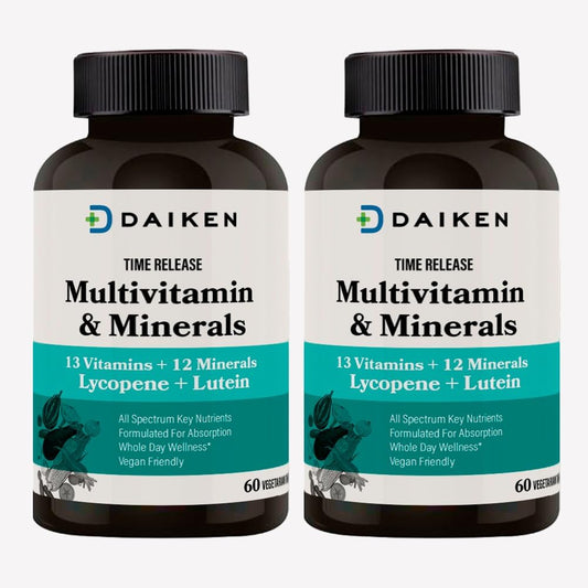Time-Released DAIKEN Lutein Multivitamin with Lycopene for Men & Women - 54 Vegan Tablets, Full Spectrum Formula