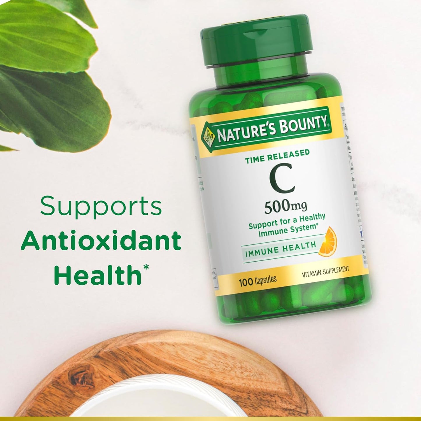 Time Released Vitamin C Capsules - 500mg Immune Support Supplement by Nature's Bounty