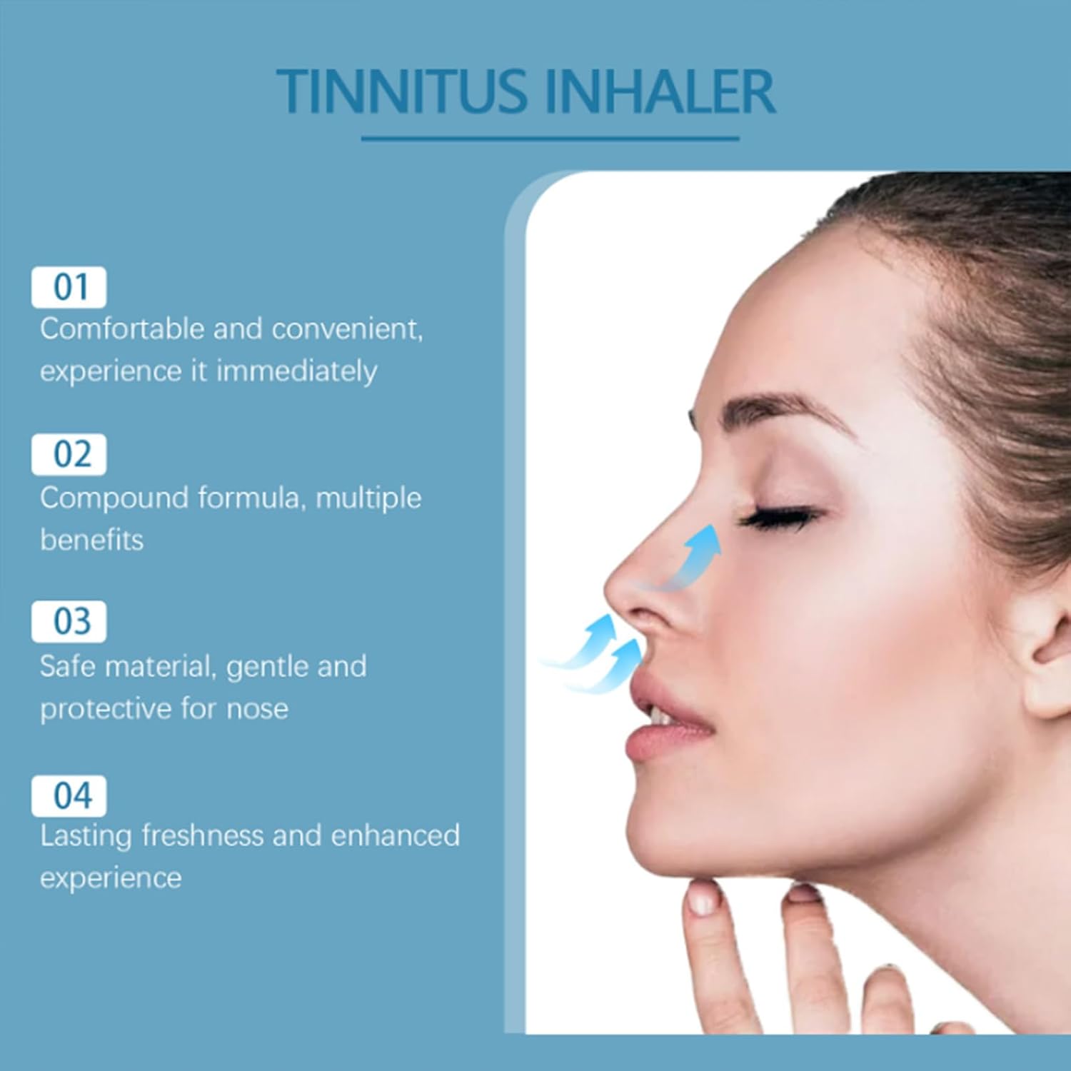 Tinnitus Relief Inhaler Pack - Natural & Gentle Echo Ease Nose Inhaler for Silencing Tinnitus Symptoms (3 Pack)