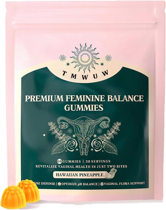 TMWUW Premium Hawaiian Pineapple Feminine Balance Gummies - Immune Support for Women - Vegan, Gluten-Free & Halal - 60 Gummies