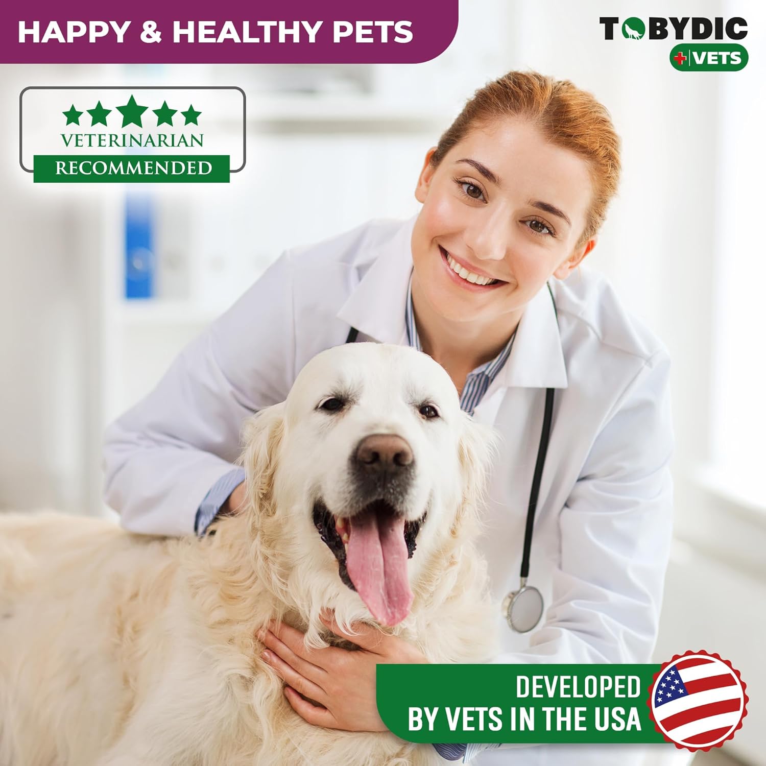 TOBYDIC Cat & Dog Multivitamin - 15 in 1 Pet Supplements with Cranberry & Glucosamine for UTI, Urinary Tract, Bladder, Kidney, Skin Coat, Joints - Made in USA