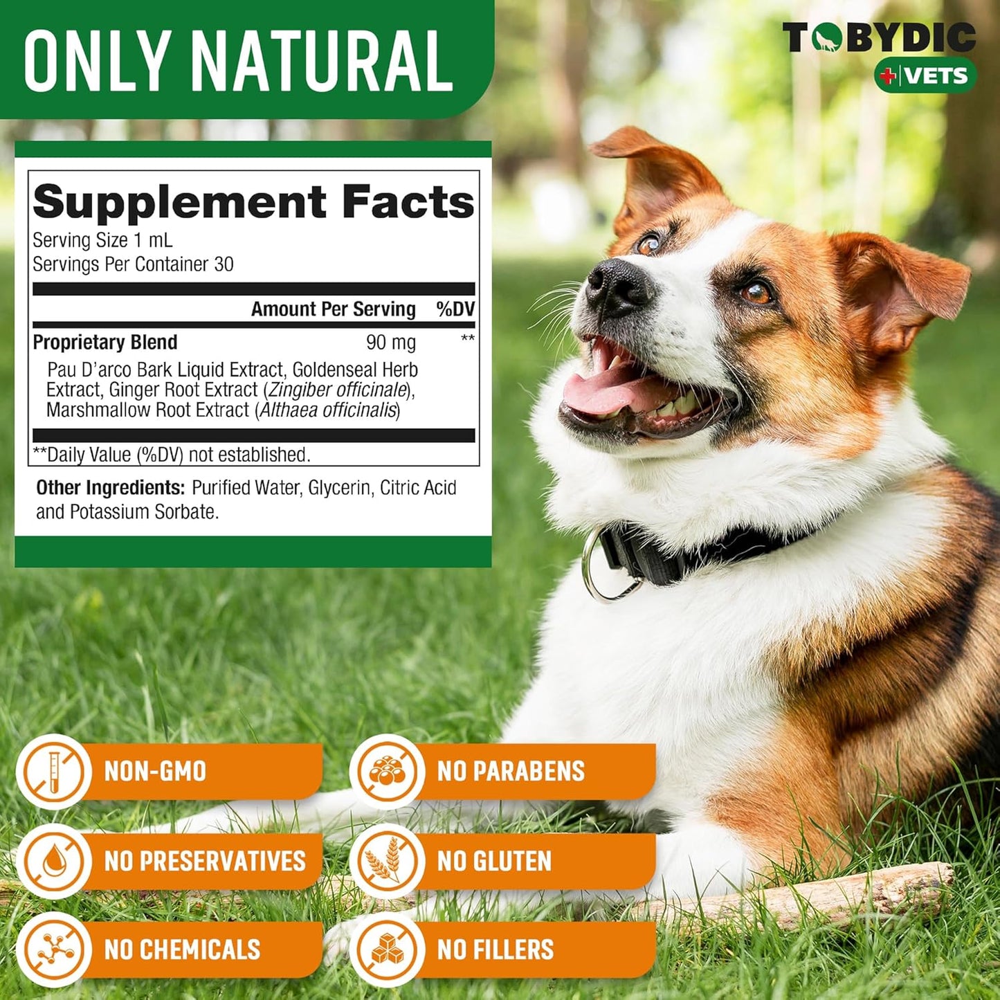 TOBYDIC Natural Dog Yeast Infection Relief Drops - Soothes Itchy Skin & Ears - Allergy & Irritation Relief - USA Made Herbal Supplement