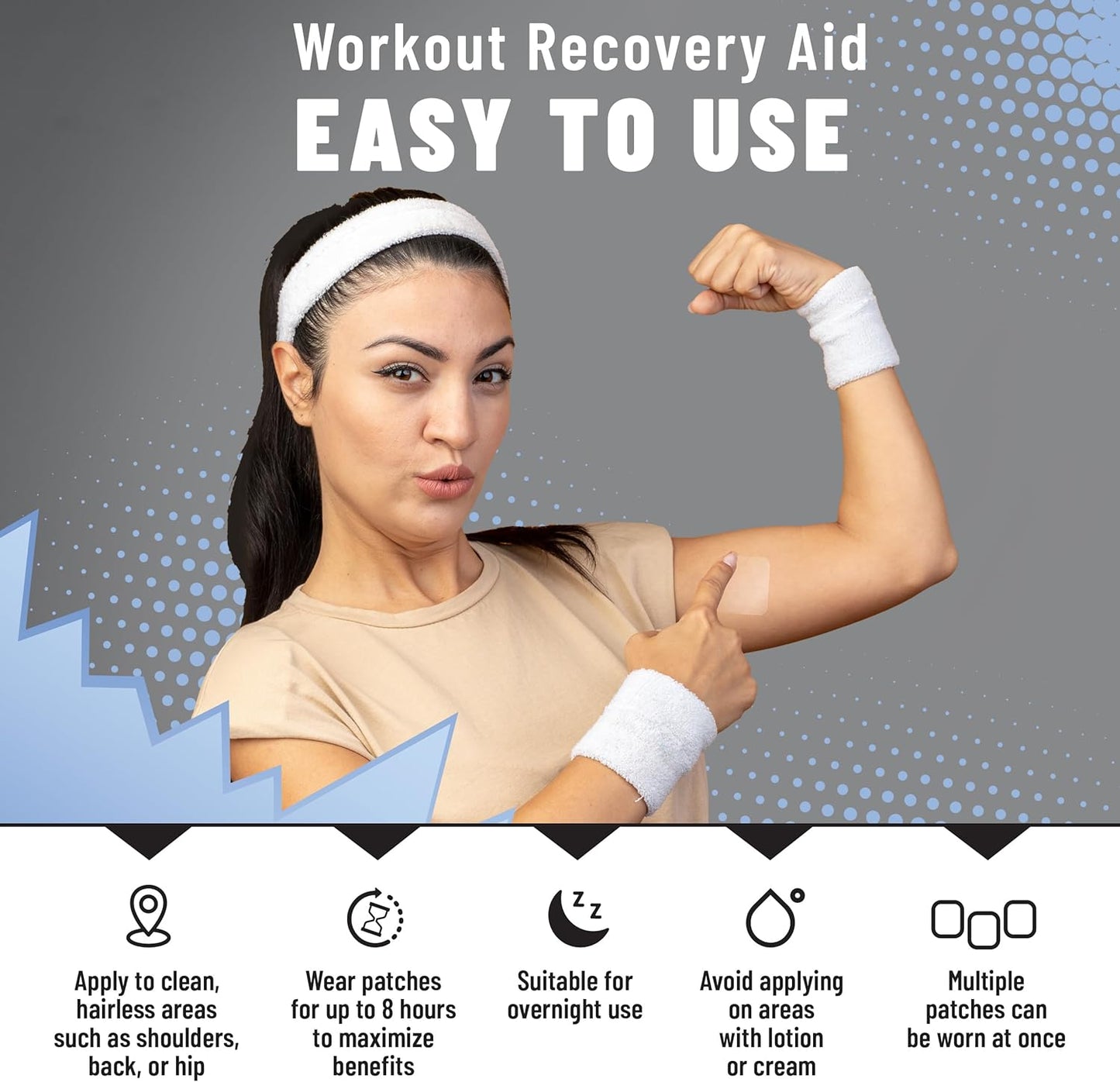 TOLEVITA Creatine Pre Workout Patches - 36 Pcs | Boost Energy & Recovery | Creatine Monohydrate & Pyruvate | Gym & Fitness Support