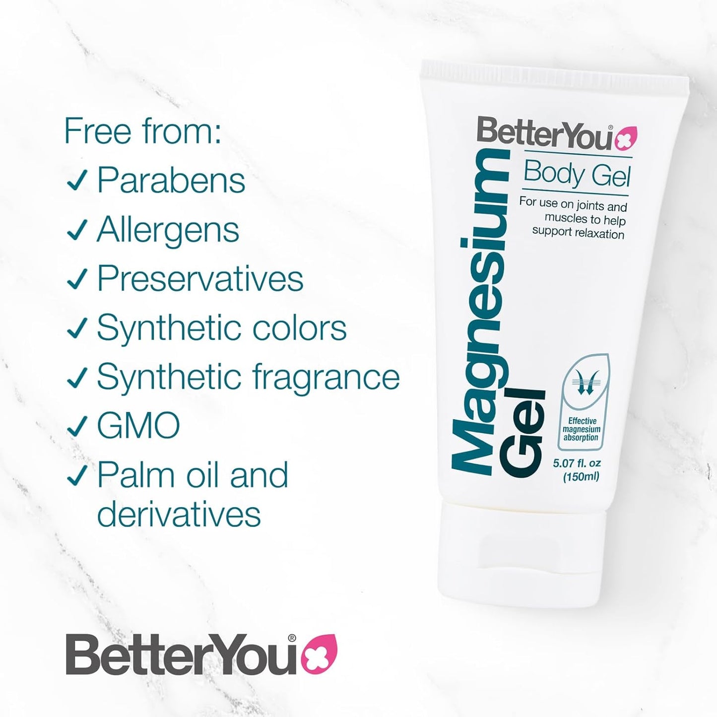 Topical Magnesium Gel for Muscle Relaxation and Joint Support - 5.07 oz