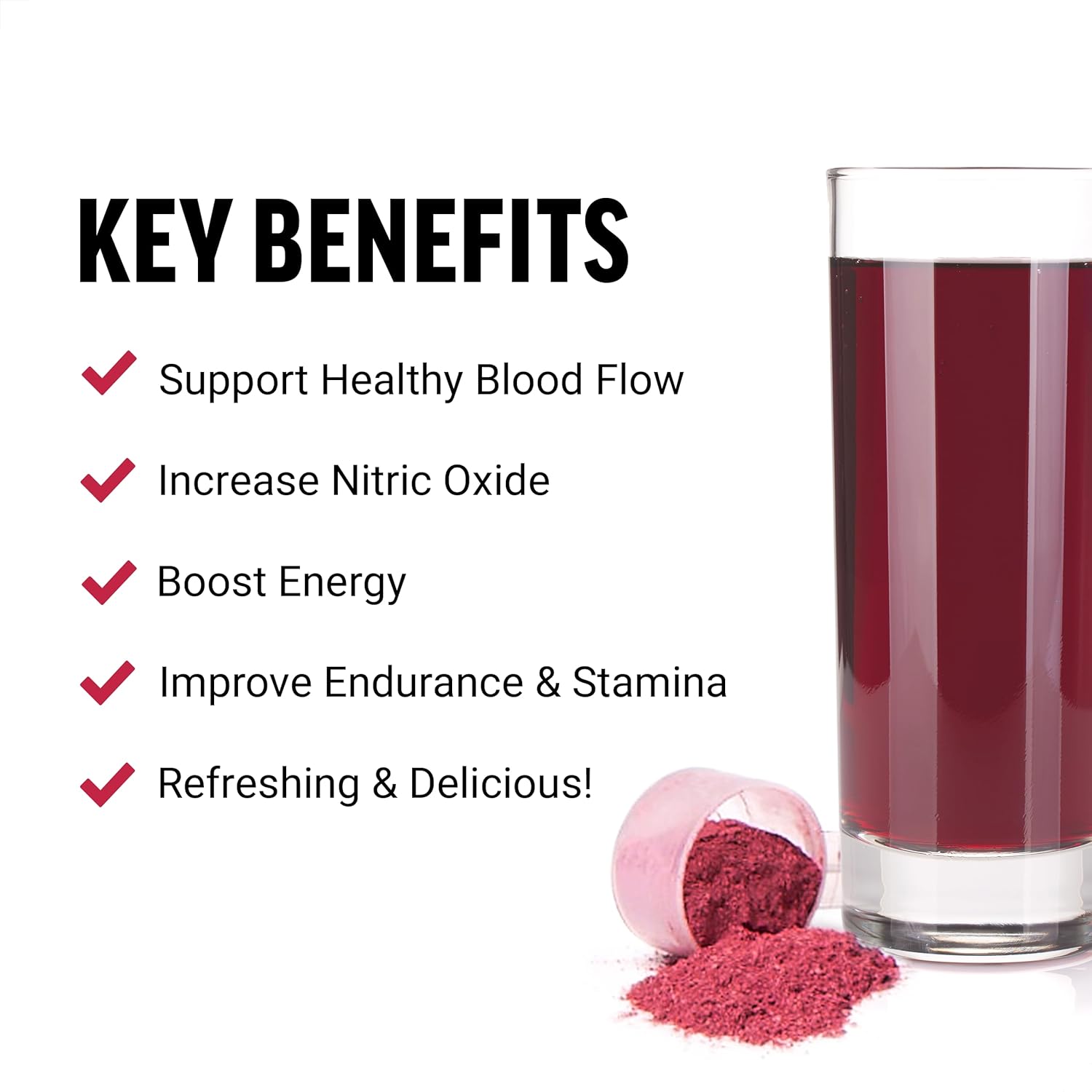 Total Beets Blood Pressure Support Supplements with Beet Powder & Nitrates for Circulation Boost