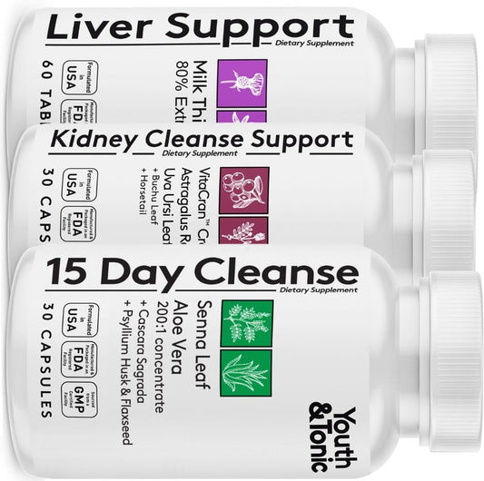 Total Body Cleanse & Detox Pills for Men & Women - Liver, Kidney & Colon Support - 120 Capsules