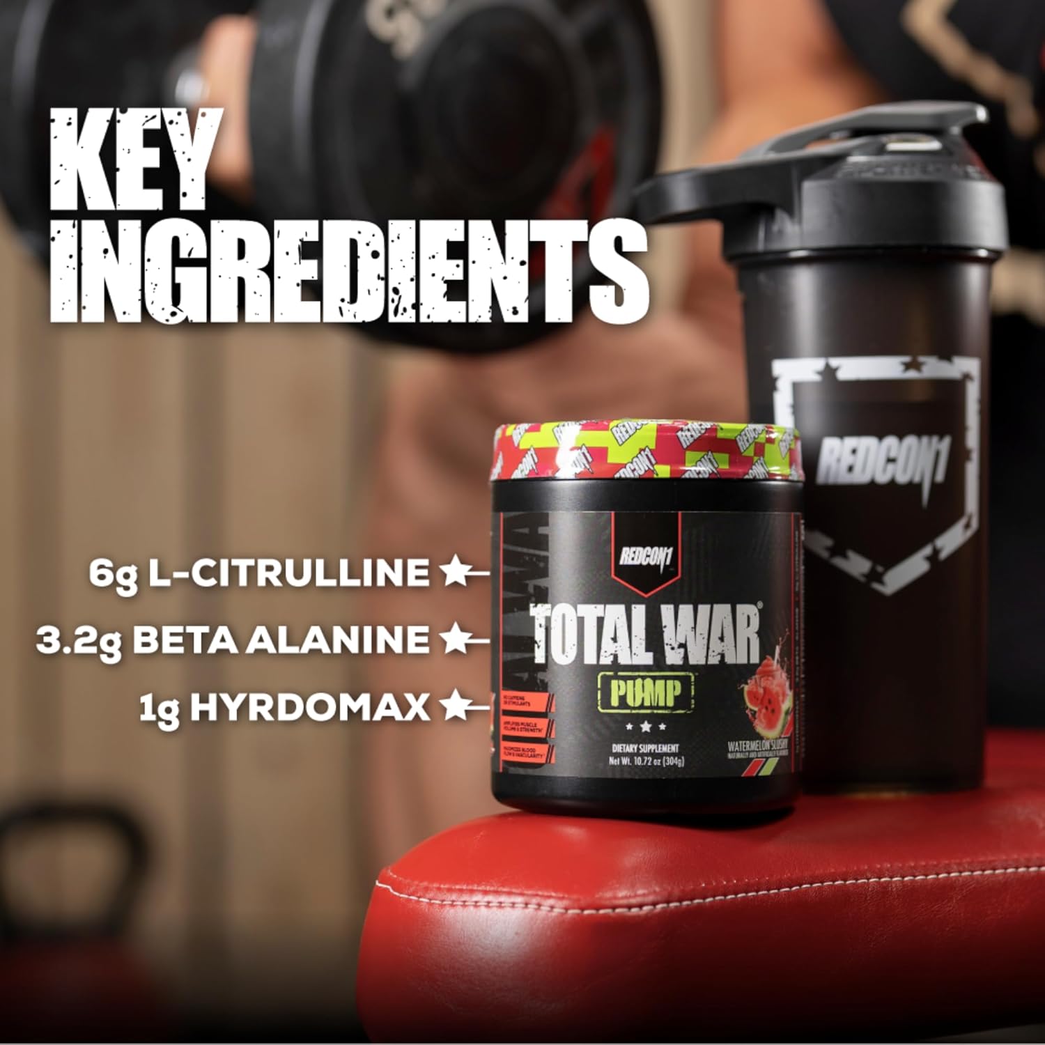 Total War Pump Non Stim Pre Workout Powder - Caffeine Free for Men & Women - L-Citrulline, Beta Alanine & More - Plum Fusion - 10.79 oz
