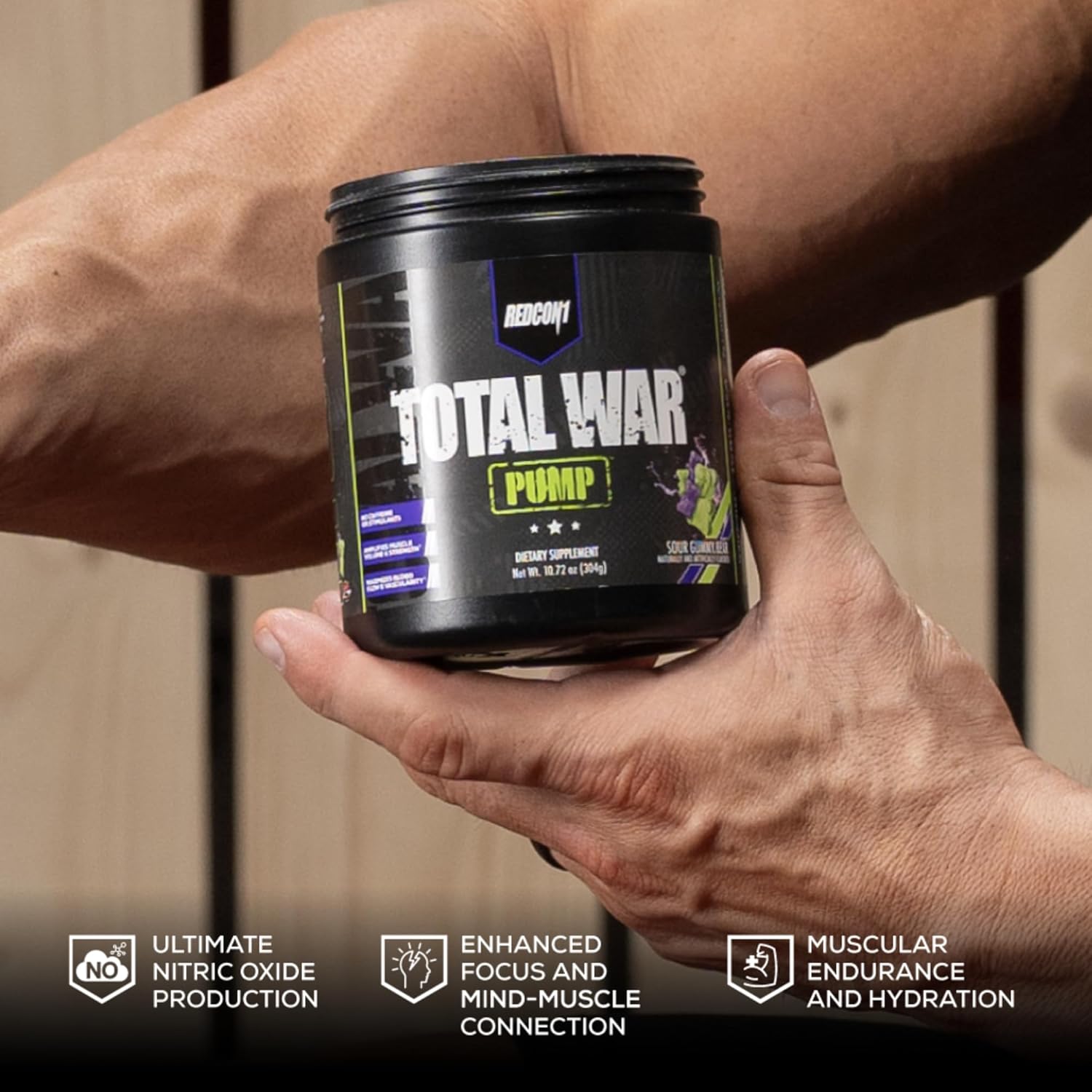 Total War Pump Non Stim Pre Workout Powder - Caffeine Free for Men & Women - L-Citrulline, Beta Alanine & More - Plum Fusion - 10.79 oz
