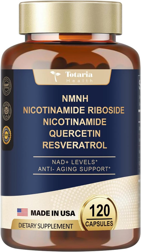 Totaria NMNH Supplement for Anti-Aging, Energy, and Focus - 1 Pack with Niacinamide and Trans-Resveratrol