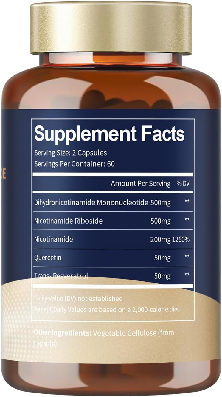 Totaria NMNH Supplement for Anti-Aging, Energy, and Focus - 1 Pack with Niacinamide and Trans-Resveratrol