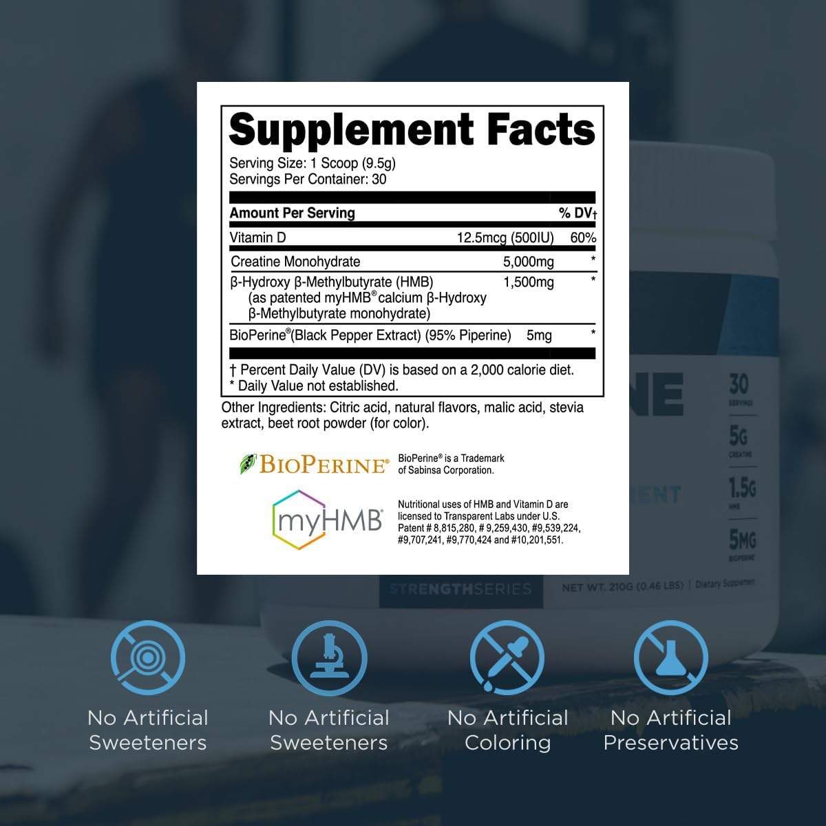 Transparent Labs Creatine HMB Powder - Muscle Growth & Strength Booster with Enhanced Energy - 30 Servings, Strawberry Lemonade