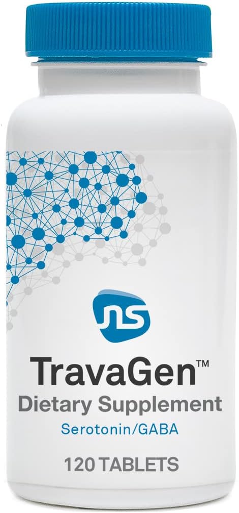 TravaGen Mood Support Supplement with L Tryptophan, L Theanine, and Vitamin B12 Complex for Calm and Serotonin Boost - 120 Capsules