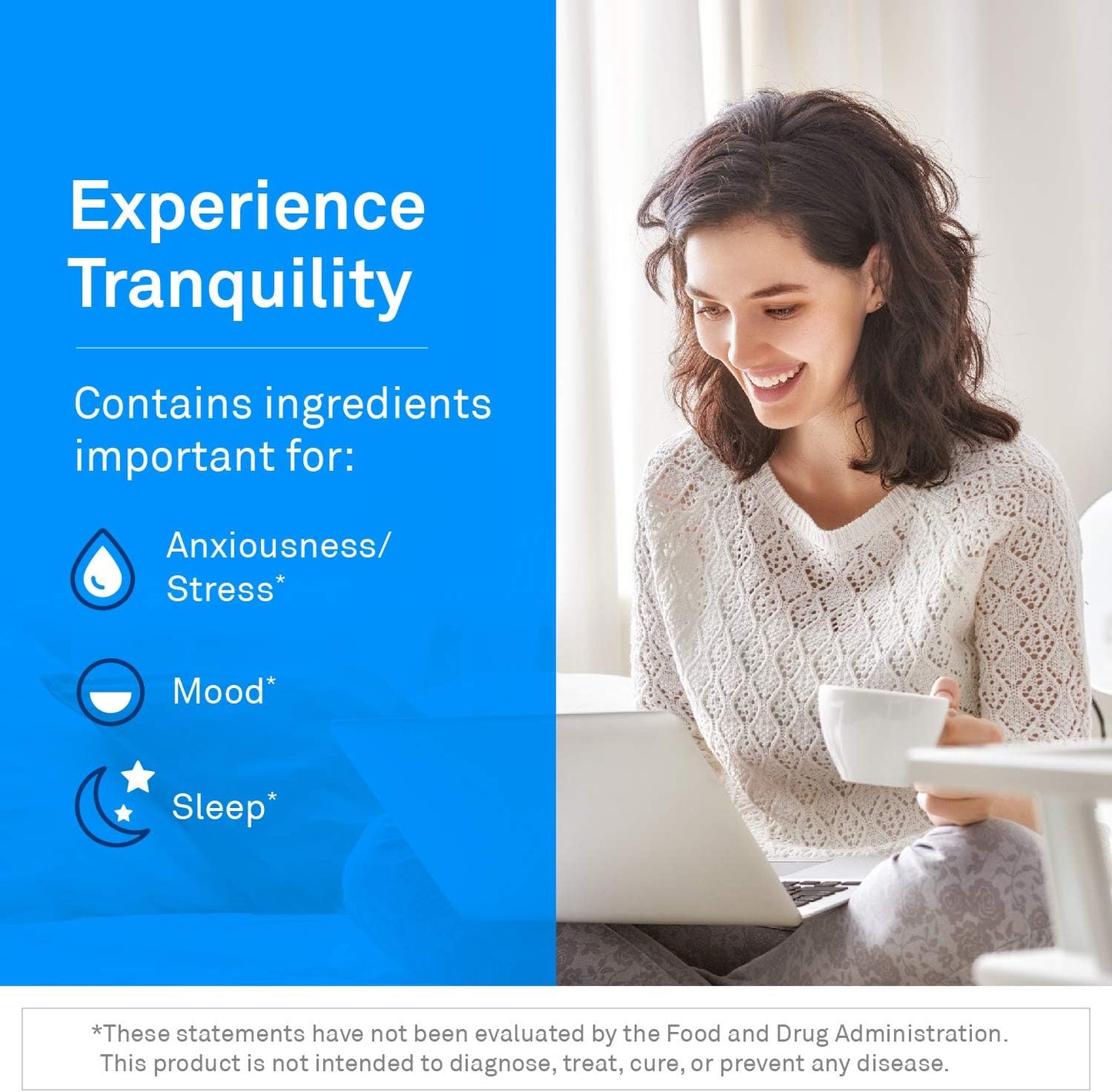 TravaGen Mood Support Supplement with L Tryptophan, L Theanine, and Vitamin B12 Complex for Calm and Serotonin Boost - 120 Capsules
