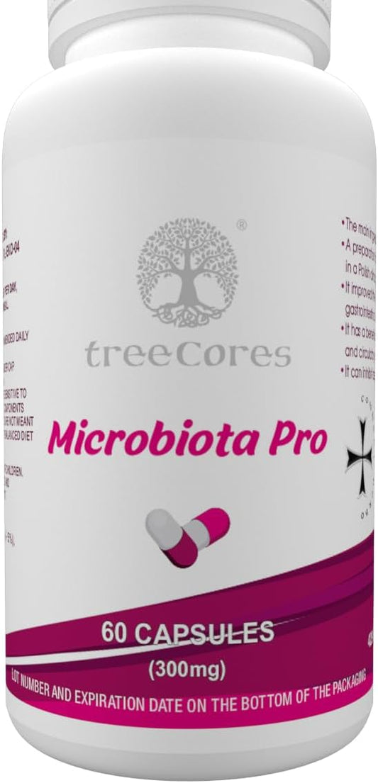 treeCores Microbiota Pro Supplement - 60 Capsules (1 Pack) for Gut Health & Digestive Support