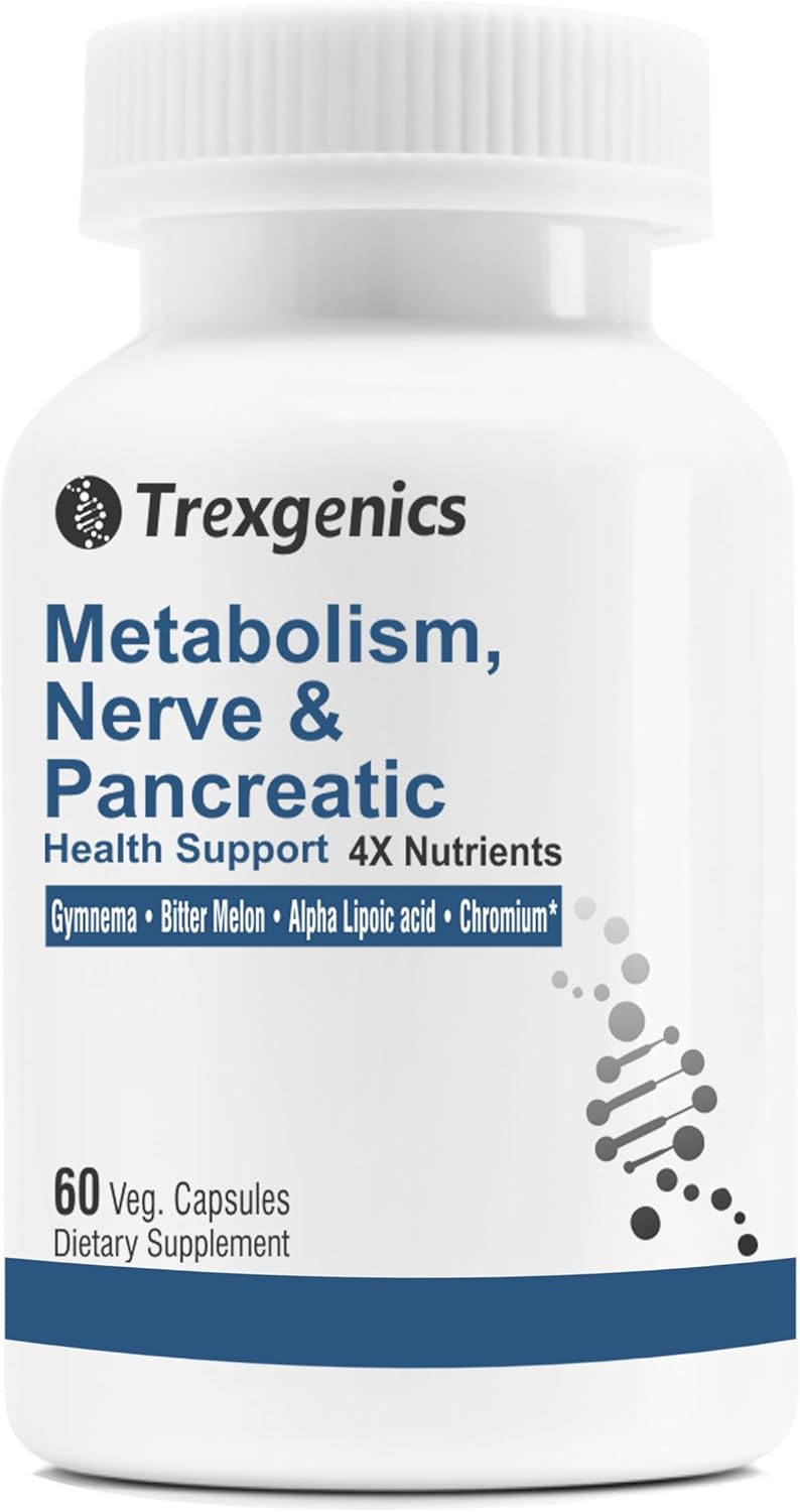 Trexgenics Metabolism Support Supplement with Gymnema, Bitter Melon, Chromium, and Alpha Lipoic Acid - 60 Vegan Capsules