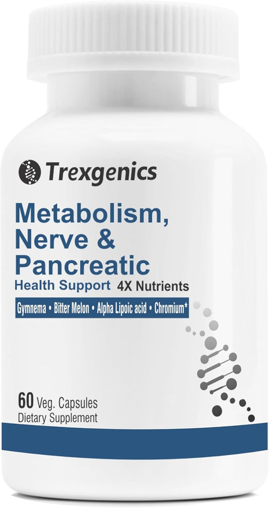 Trexgenics Metabolism Support Supplement with Gymnema, Bitter Melon, Chromium, and Alpha Lipoic Acid - 60 Vegan Capsules