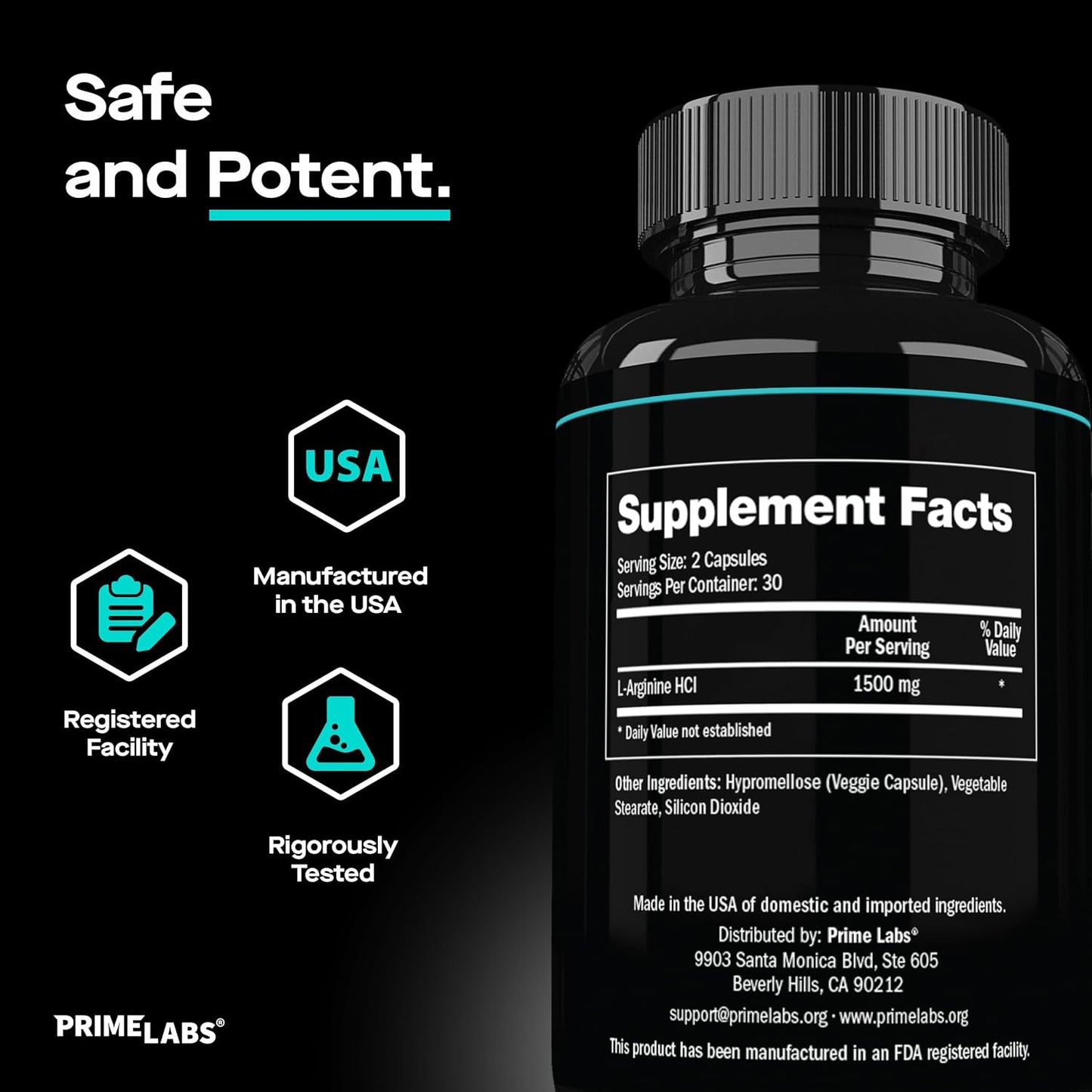 Tribulus Terrestris and L Arginine Nitric Oxide Combo Pack (180 ct) by Prime Labs