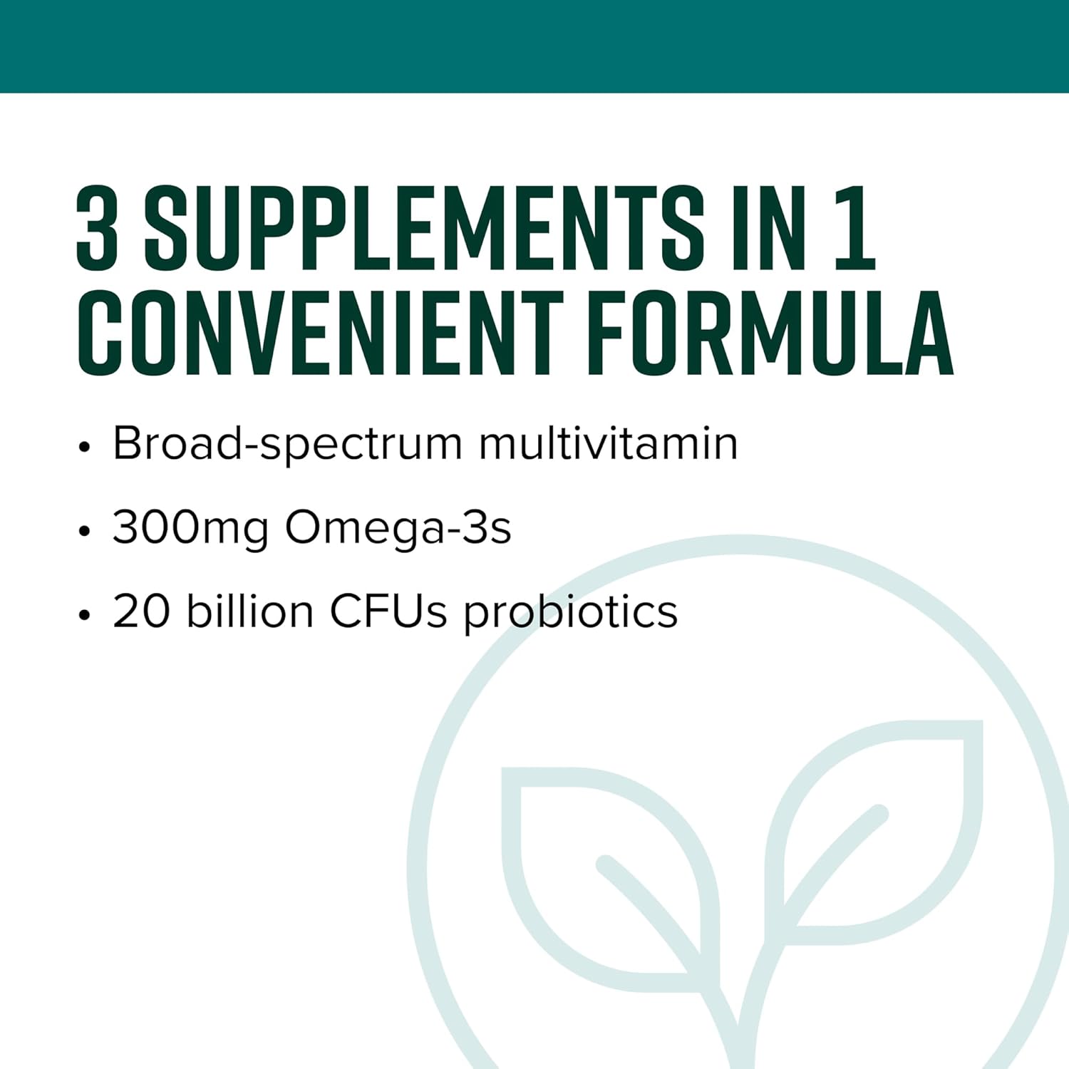 Trilogy Probiotic Multivitamin: Omega-3, Vitamins A, B12, C, D3, E, Selenium, Magnesium, Zinc - 30 Servings