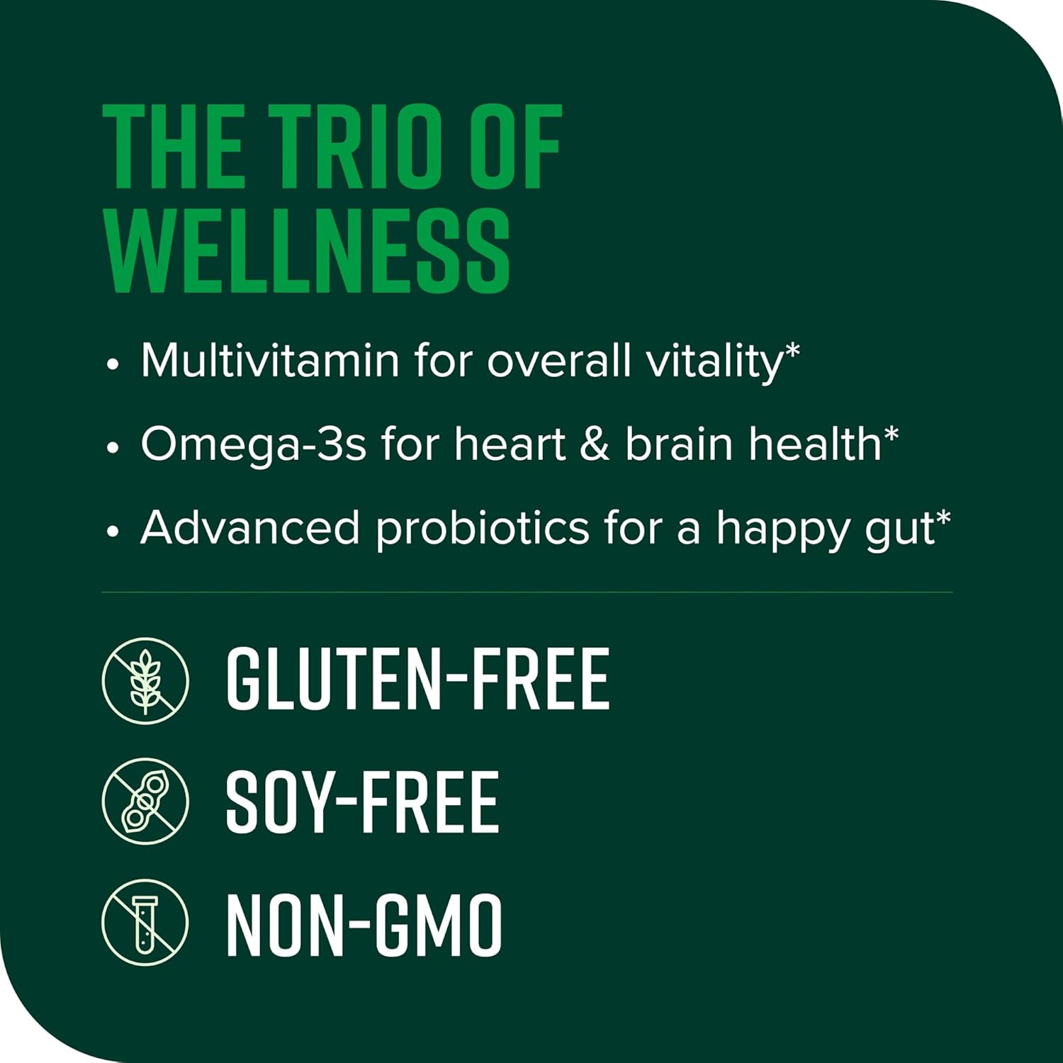 Trilogy Probiotic Multivitamin: Omega-3, Vitamins A, B12, C, D3, E, Selenium, Magnesium, Zinc - 30 Servings