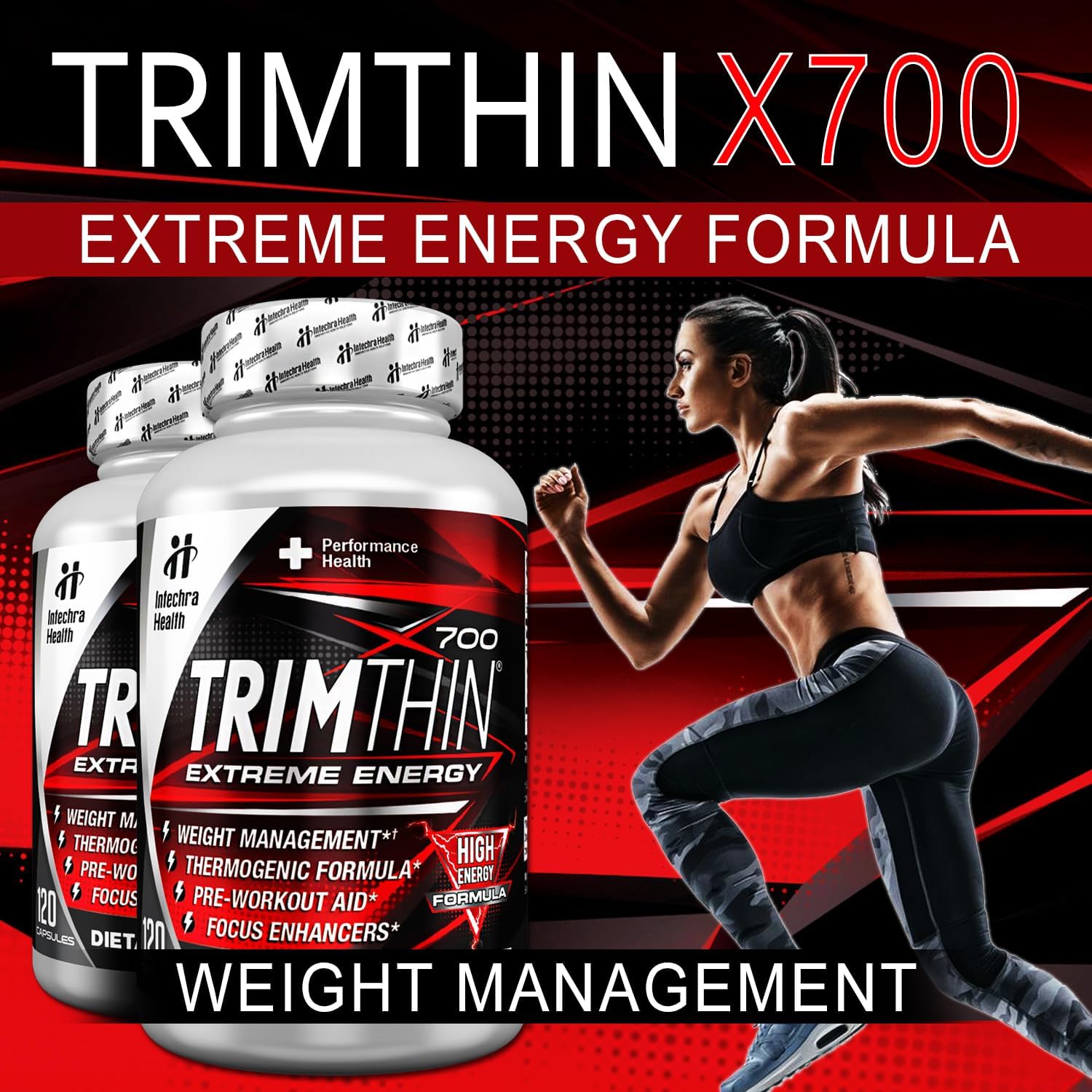 TrimThin® X700 Thermogenic Diet Pills - Maximum Energy Boost - Made in USA - 120 Capsules