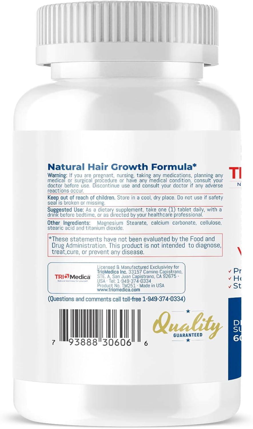 TRIOMEDICA RootZone with MSM: Hair, Skin, & Nails Supplement with 20+ Ingredients - Biotin & MSM, 60 Tablets