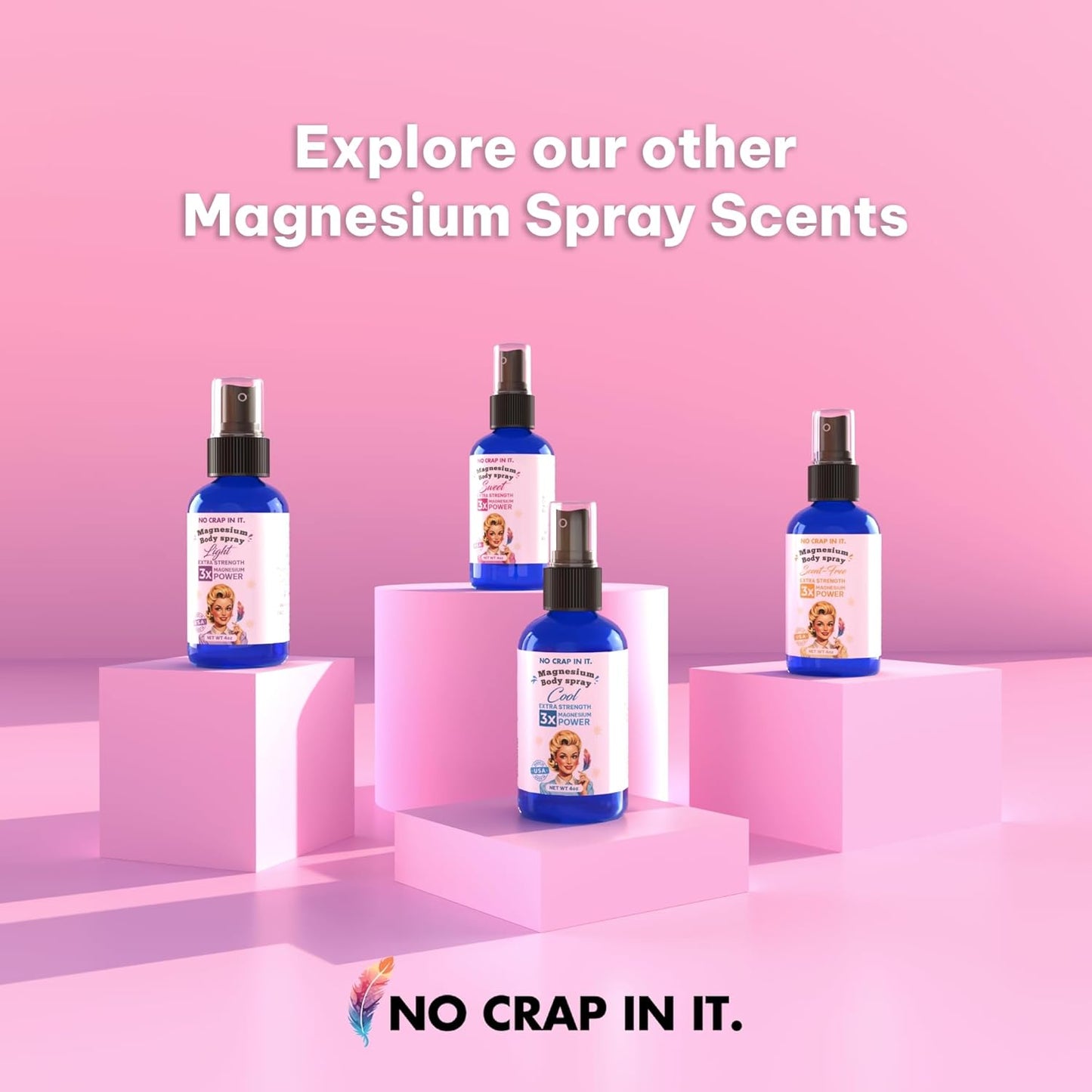Triple Action Magnesium Spray for Immediate Relief - Unique Blend of Magnesium Glycinate, Citrate, and Chloride for Wellness