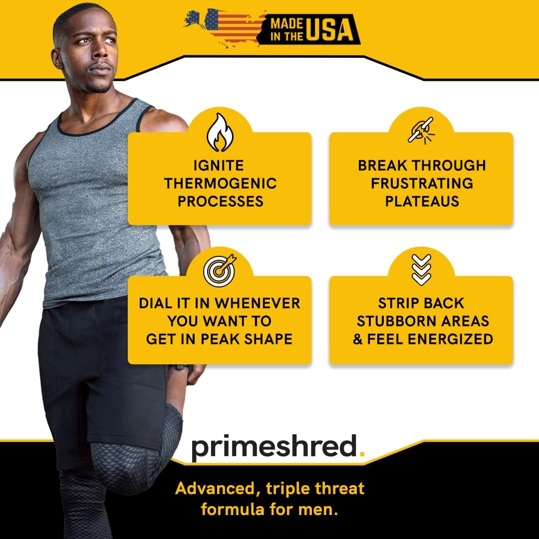 Triple Action Thermogenic Slimming Formula Pills for Men - Appetite Suppressant with Caffeine, Energy Booster - 90 Capsules